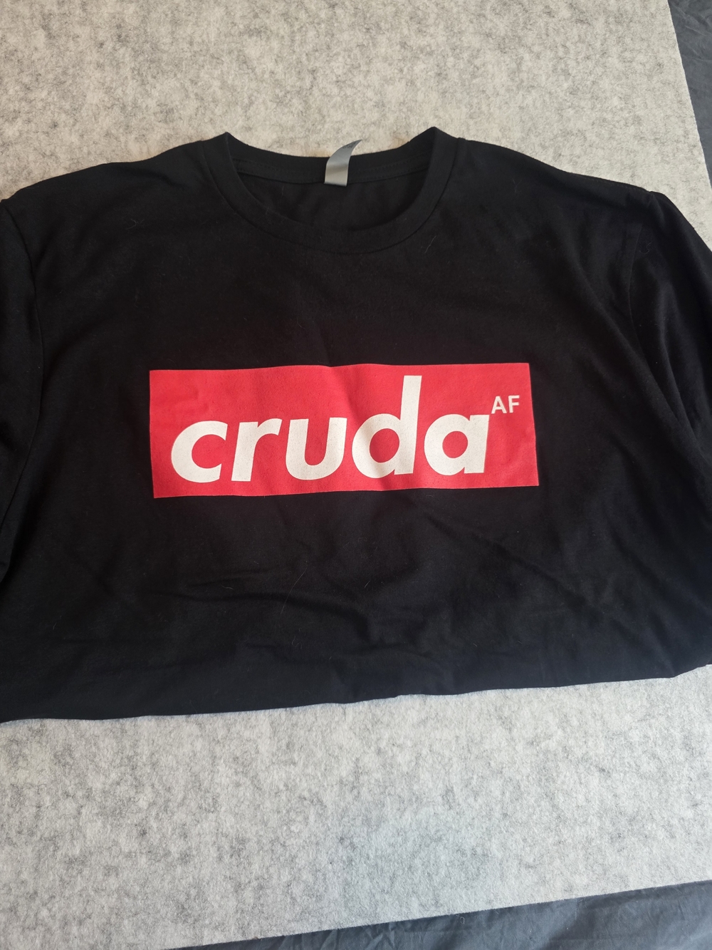 Guariz Cruda AF Black Tee with Red Logo